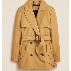 JCrew cropped icon trench coat in honey brown, size 2